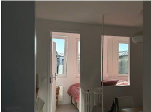 Avant rénovation appartement Paris - État initial salon cuisine ouverte
