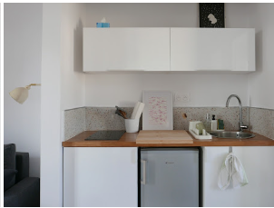 Après rénovation appartement moderne Paris - Salon cuisine ouverte Île-de-France